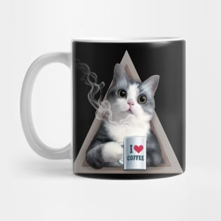 Kawaii Cute Cat I Love Coffee Mug